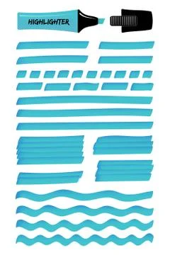 Azure solid and wavy realistic highlight lines. Stock Illustration
