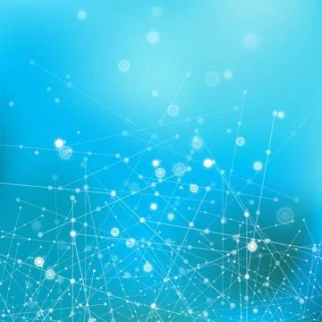 Azure Technology Background Azure Technology Background with Particle, Mol... Foto stock