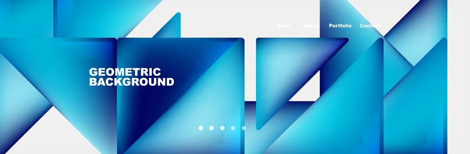Azure triangles create a symmetrical pattern on a white background Illustrazione stock