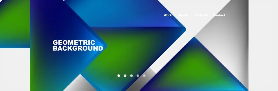Azure triangles form a geometric pattern on a white background Illustrazione stock