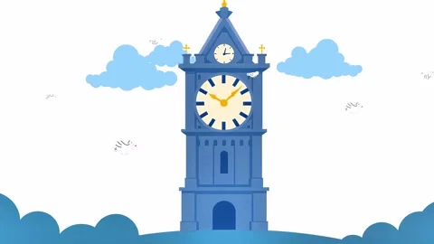 Azure Watchtower: A Sky-High Beacon Under Cloudy Skies Stock Footage 307470894
