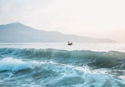 Azure wave in the ocean. Stock Photos