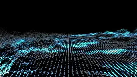 Azure wave particles background Video stock 240852491