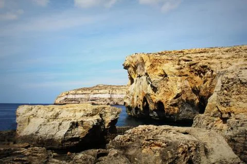 Azure window, crashed Azure Window place in Malta , Gozo island Stock Photos