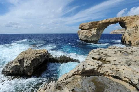 Azure Window in Gozo, Malta Stock Photos