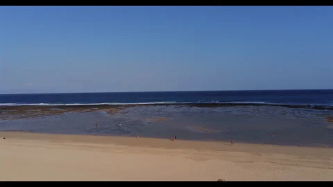 B 1: Bali Beach Top-Down - White Sand &amp; Footprints Texture Stock Footage 331851434