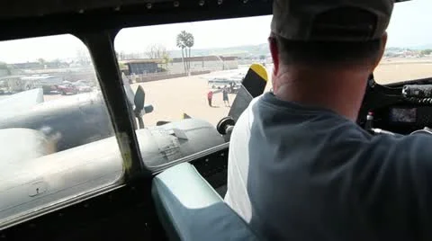 B-17 Bomber engine start up Stock Footage 22200185