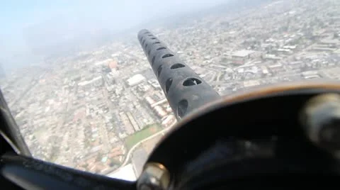 B-17 World War 2 Bomber in Flight gun barrel Video stock 22180777