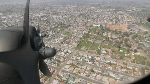 B-17 World War 2 Bomber engines in Flight Stock Footage 22189052