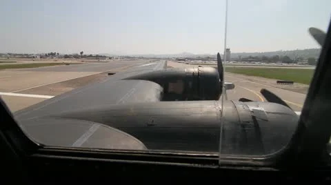 B-17 World War 2 Bomber Wing on Takeoff Stock Footage 22200197