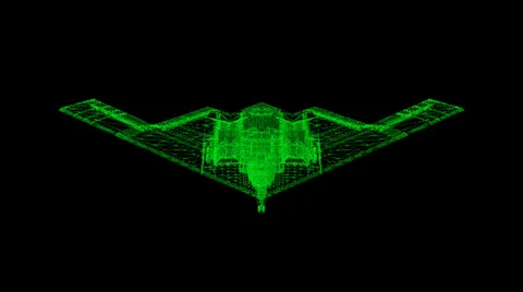 B-2 Spirit Wireframe Stock Footage 36043594