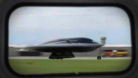 B-2 Stealth Bomber on Runway Stock Footage 146149272