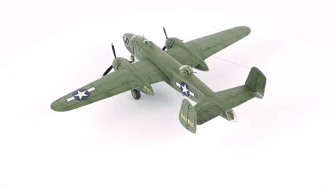 B-25 Mitchell Bomber Airplane Model Kit Close Up. Stock-Footage 295388756