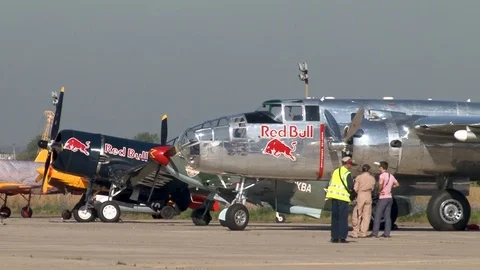 B-25 Mitchell bomber and carrier-based fighter Chance Vought F4U Corsair . Stock Footage 117542205