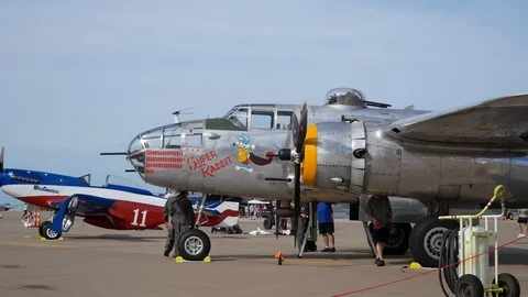 B-25 Mitchell on Display at Tinker Air Force Base Stock Footage 109326235