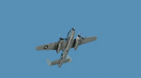 B-25 Mitchell Fly Over Stock Footage 10808027