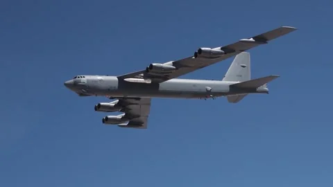 B-52 Bomber In Flight Stock Footage 296689345