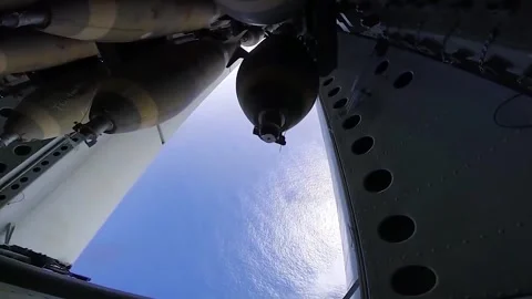 B-52 Drop Bomb Stock Footage 296699719