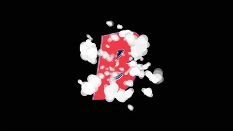 B Alphabet Comic Letter, with Alpha Matte, Loop Video stock 131964040