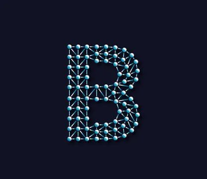 B Alphabet Creative Technology Connections Data Store Logo Design Concept Stock Illustration