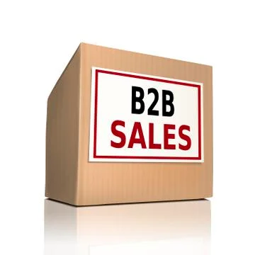 B to b sales on a paper box イラスト素材