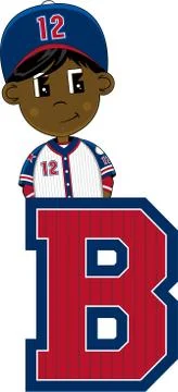 B is for Baseball Alphabet Learning Illustration Stock Illustration