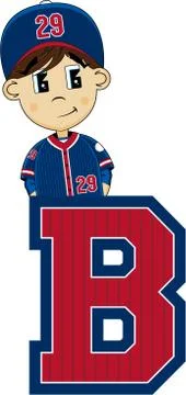 B is for Baseball Alphabet Learning Illustration Stock Illustration
