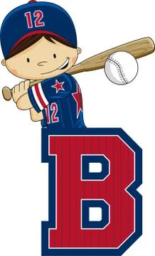 B is for Baseball Alphabet Learning Illustration Stockillustratie