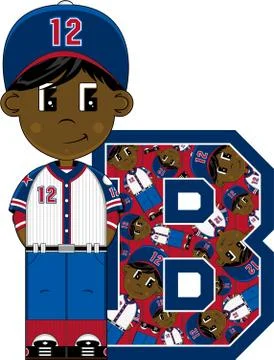 B is for Baseball Alphabet Learning Illustration 스톡 일러스트