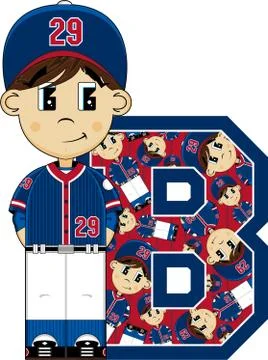 B is for Baseball Alphabet Learning Illustration Stock-Illustration