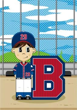 B is for Baseball Alphabet Learning Illustration Stockillustratie