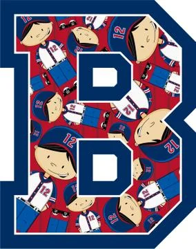 B is for Baseball Alphabet Learning Illustration Stock-Illustration
