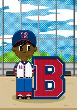 B is for Baseball Alphabet Learning Illustration Illustrazione stock
