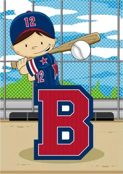 B is for Baseball Alphabet Learning Illustration Stock-Illustration