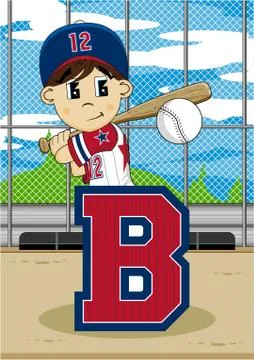 B is for Baseball Alphabet Learning Illustration Stock-Illustration