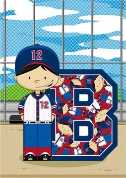 B is for Baseball Alphabet Learning Illustration Stock Illustration
