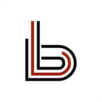 B, bbb, bbl, bld initials line art geometric company logo Stock Illustration