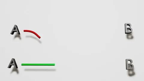 From A to B  best Solution - concept 3D rendering Stock Footage 129596710