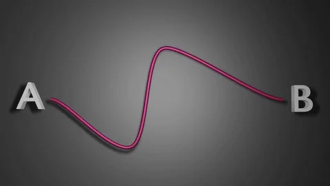 From A to B  best Solution - concept 3D rendering Stock Footage 129596711