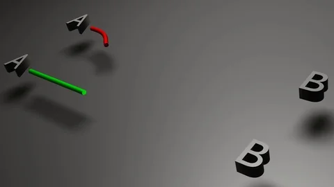 From A to B  best Solution - concept 3D rendering Stock Footage 129596712