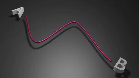 From A to B  best Solution - concept 3D rendering Stock Footage 129596713