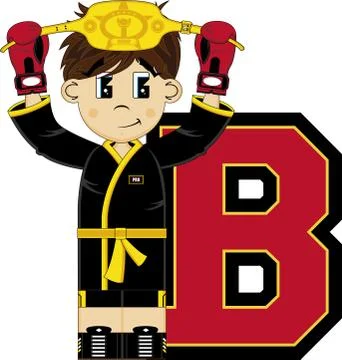 B is for Boxing Alphabet Learning Illustration Stock-Illustration