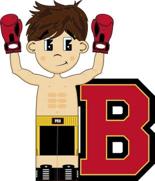 B is for Boxing Alphabet Learning Illustration Stock-Illustration