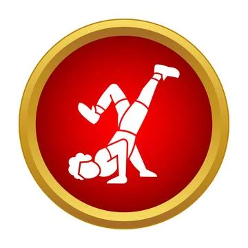 B boy breakdancing on head performing street movement Stock Illustration