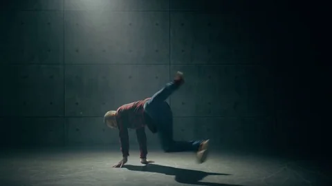 B-boy dancing breakdance Stock Footage 83425322