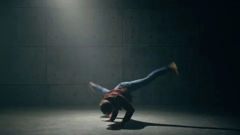 B-boy dancing breakdance Stock Footage 83860924