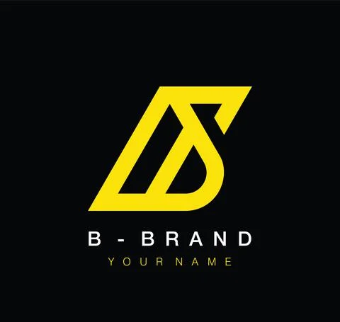 B brand vector geometric design Stock Illustration