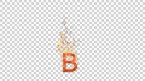 B - Burning letter Stock Illustration