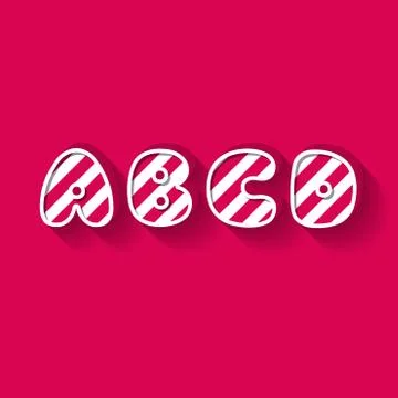 A B C D - Christmas Candy Alphabet Stock Illustration