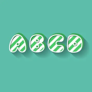 A B C D - Christmas Candy Alphabet Stock Illustration